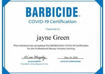 Barbicide Certificate